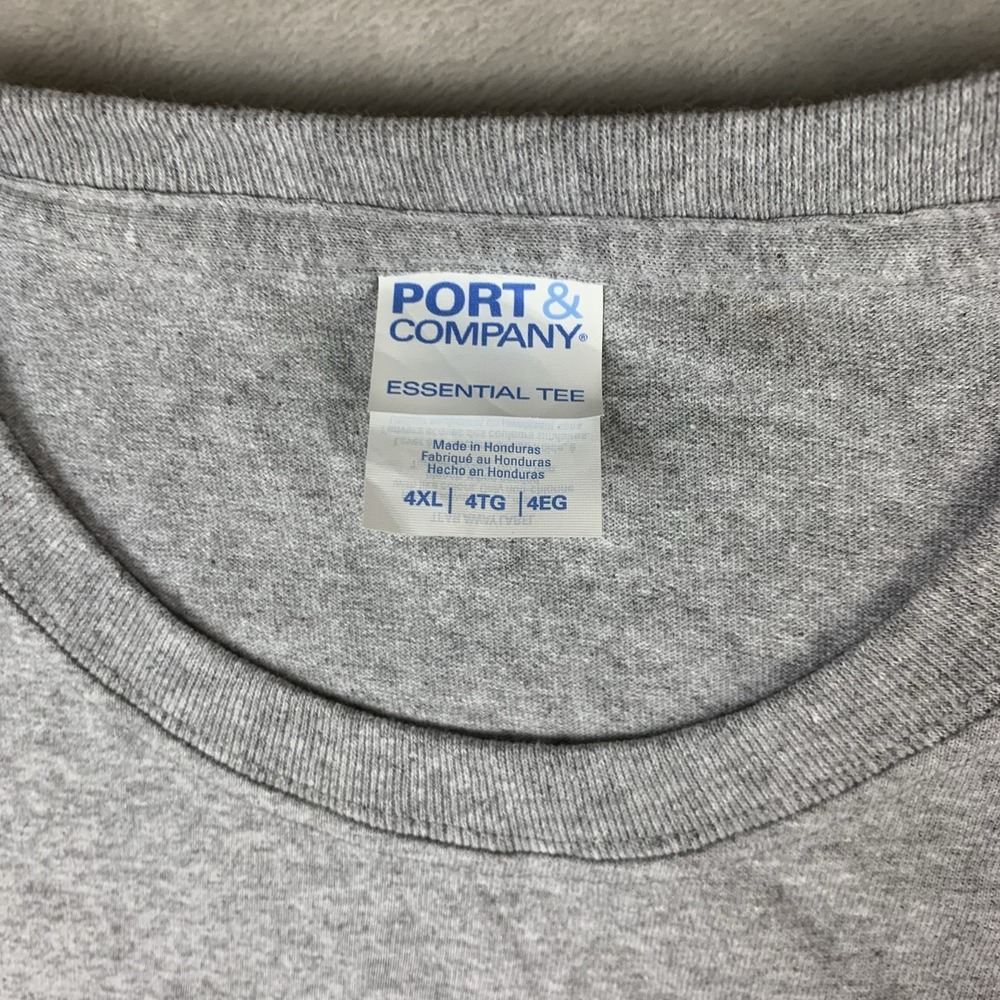 Port & Company Essential T Shirt Mens 4XL Gray Cotton/Poly Short Sleeve - Picture 5 of 7